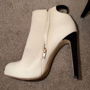 Express White and Black Ankle Booties